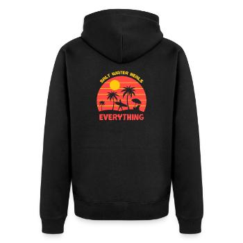 Surfen, Surfen Fan, Surfen - Unisex Premium Bio Zip Hoodie - Schwarz - Hinten - Nico (187cm)