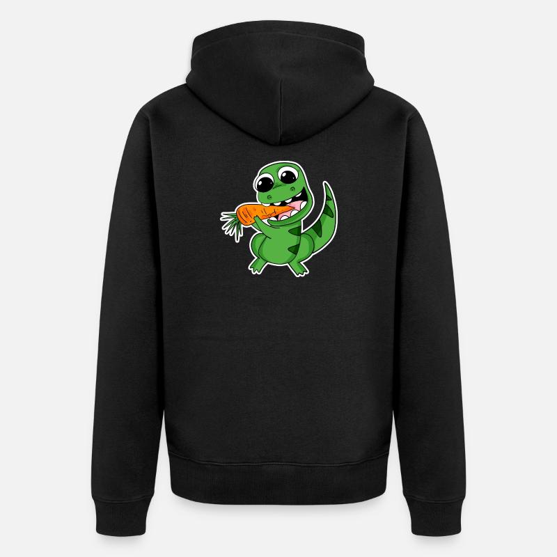 Dino mange des carottes - Veste à capuche bio Premium Unisexe - noir