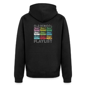 Tirage en grille de cassettes arc-en-ciel - Veste à capuche bio Premium Unisexe - noir - Dos - Nico (187cm)