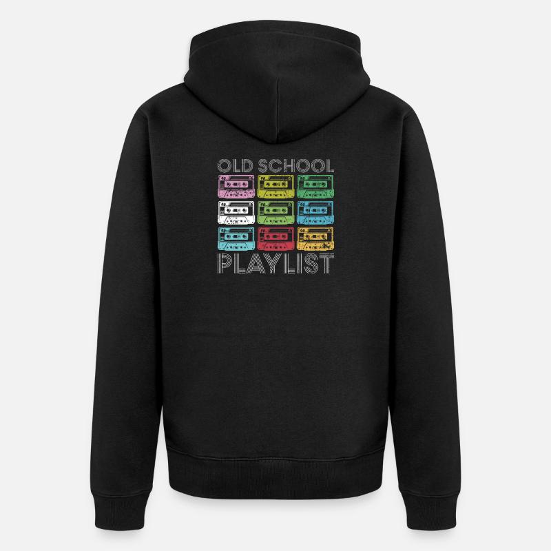 Tirage en grille de cassettes arc-en-ciel - Veste à capuche bio Premium Unisexe - noir