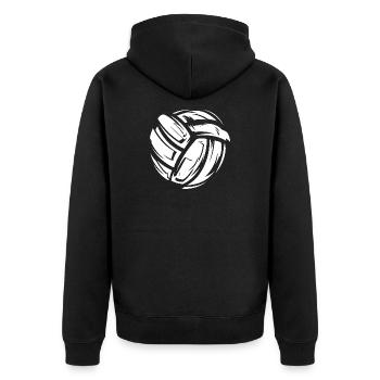 Volleyball Symbol Fabrics Material White Game Icon - Unisex Premium Organic Zip Hoodie - black - Back - Nico (187cm)