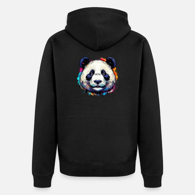 Panda - Veste à capuche bio Premium Unisexe - noir