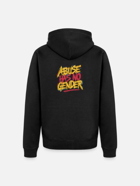 Abuse Has No Gender - Unisex Premium Organic Zip Hoodie - black