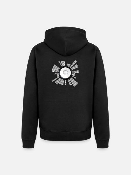 Sound beam loudspeaker center - Unisex Premium Organic Zip Hoodie - black