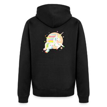Licorne géométrique délicate – Rêveuse et magique - Veste à capuche bio Premium Unisexe - noir - Dos - Nico (187cm)