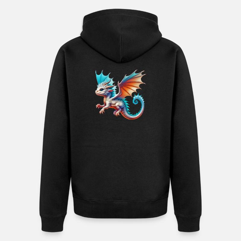 Drache - Unisex Premium Bio Zip Hoodie - Schwarz