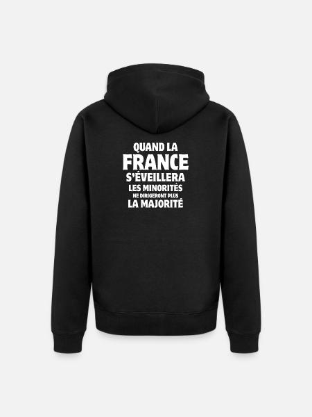 France, I am French, long live France - Unisex Premium Organic Zip Hoodie - black