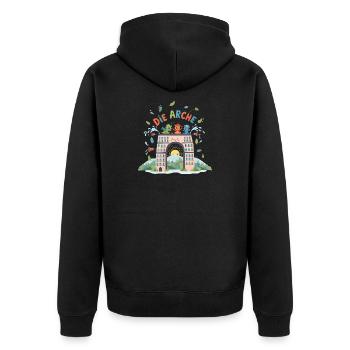 L’Arche de la Joie - Veste à capuche bio Premium Unisexe - noir - Dos - Nico (187cm)