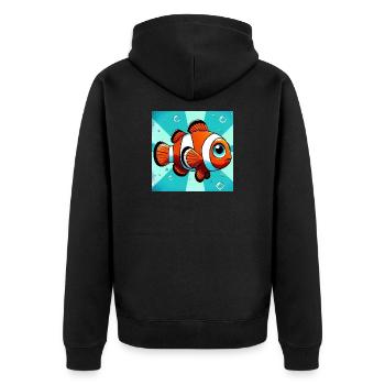 Clownfish - Unisex Premium Organic Zip Hoodie - black - Back - Nico (187cm)