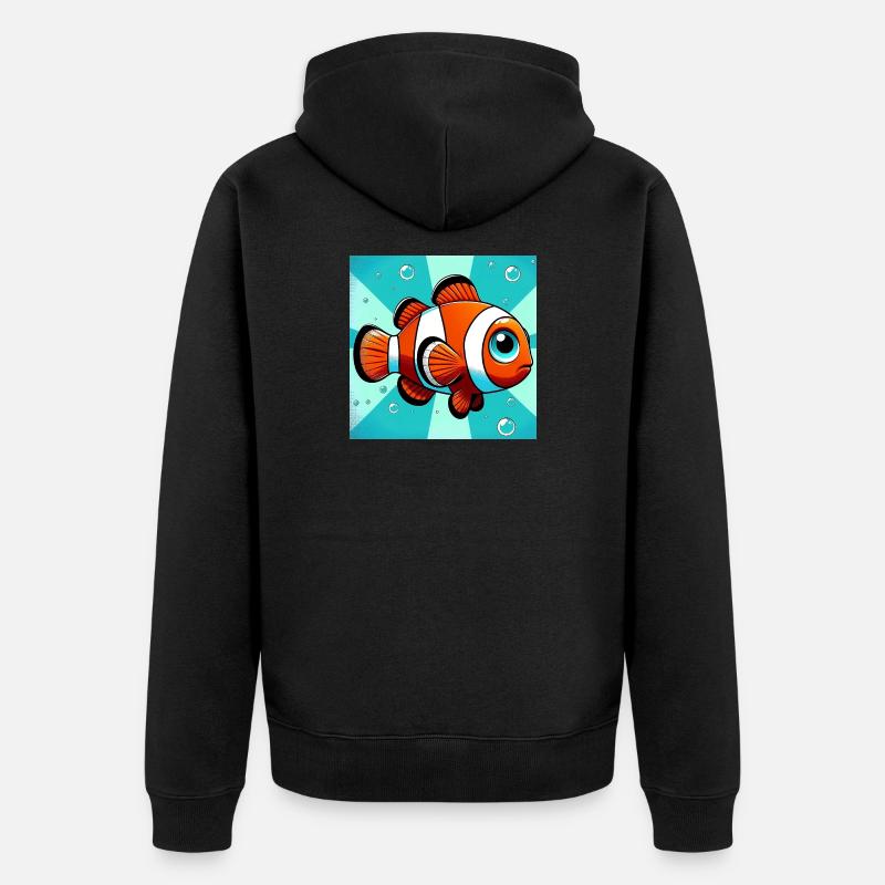 Poisson-clown - Veste à capuche bio Premium Unisexe - noir