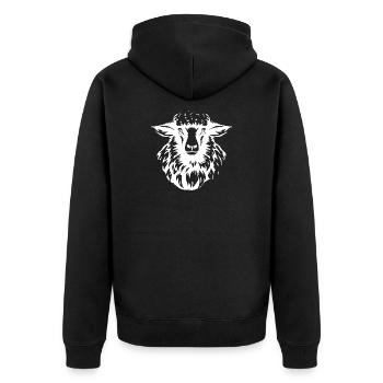 Silhouette de mouton en contraste - Veste à capuche bio Premium Unisexe - noir - Dos - Nico (187cm)
