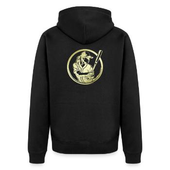 Baseball Silhouette - Veste à capuche bio Premium Unisexe - noir - Dos - Nico (187cm)
