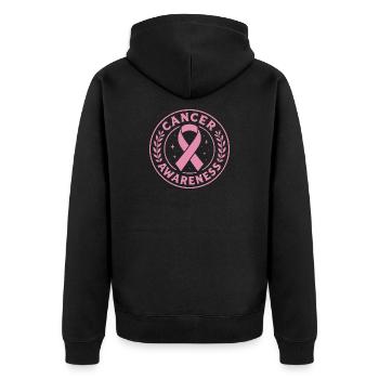 Ruban Rose Cancer Awareness - Veste à capuche bio Premium Unisexe - noir - Dos - Nico (187cm)