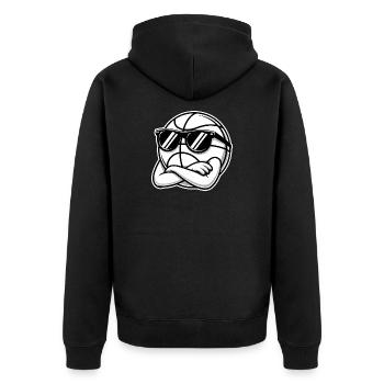 Cooler Basketball - Sportlogo - Unisex Premium Bio Zip Hoodie - Schwarz - Hinten - Nico (187cm)