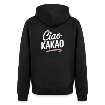 Ciao Cocoa Hot Chocolate Hot Chocolate Goodbye - Unisex Premium Organic Zip Hoodie - black - Back - Nico (187cm)