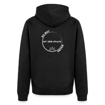 N’entre pas dans mon espace zen - Pilates de yoga drôle - Veste à capuche bio Premium Unisexe - noir - Dos - Nico (187cm)