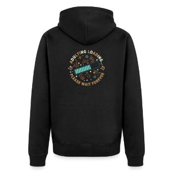 Adulting Loading Party - Unisex Premium Bio Zip Hoodie - Schwarz - Hinten - Nico (187cm)