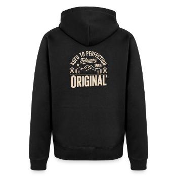 February 1995 – Legend of the Peaks and Mountains - Unisex Premium Organic Zip Hoodie - black - Back - Nico (187cm)