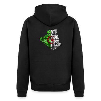 Carte d'Algérie en couleur drapeau et 48 wilayas - Unisex Premium Organic Zip Hoodie - black - Back - Nico (187cm)