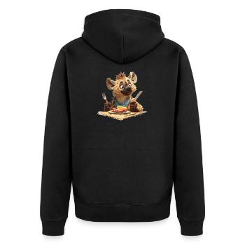 Hyène affamée à table - Veste à capuche bio Premium Unisexe - noir - Dos - Nico (187cm)