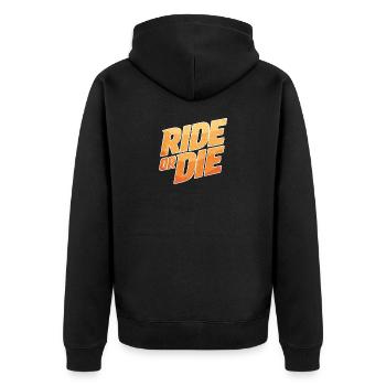 Ride or Die – Style Orange de Bande dessinée - Veste à capuche bio Premium Unisexe - noir - Dos - Nico (187cm)
