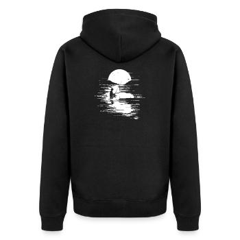 Graphique de pêche - Veste à capuche bio Premium Unisexe - noir - Dos - Nico (187cm)