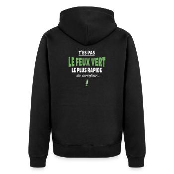 T’es pas le feu vert le plus rapide – Vanne - Veste à capuche bio Premium Unisexe - noir - Dos - Nico (187cm)