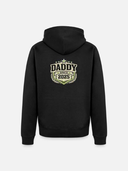 Daddy Since 2025 – Proud Dad Design - Unisex Premium Organic Zip Hoodie - black