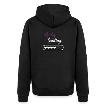 Progression du chargement cardiaque du bébé - Veste à capuche bio Premium Unisexe - noir - Dos - Nico (187cm)