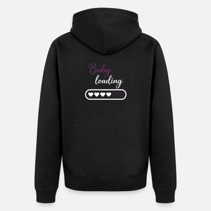 Baby Loading Herzprogress - Unisex Premium Bio Zip Hoodie - Schwarz