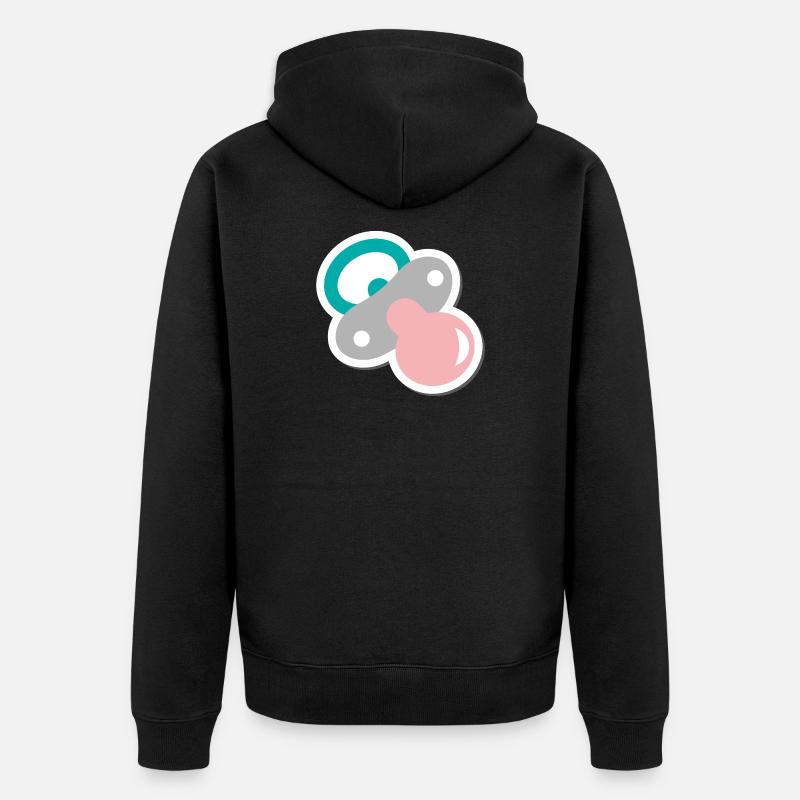 schnuller - Unisex Premium Bio Zip Hoodie - Schwarz