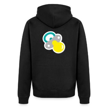 schnuller - Unisex Premium Bio Zip Hoodie - Schwarz - Hinten - Nico (187cm)