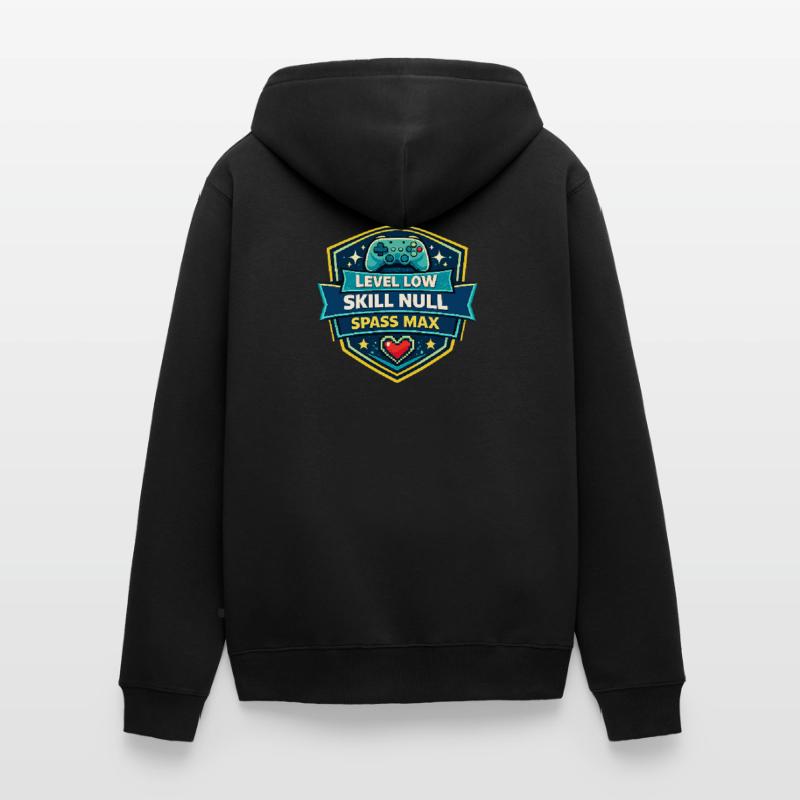 Level Low Skill Null Spass Max Unisex Premium Bio Zip Hoodie