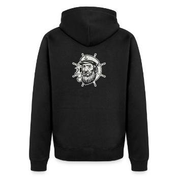 Capitaine Gouvernail Batelier Marin Marin - Veste à capuche bio Premium Unisexe - noir - Dos - Nico (187cm)