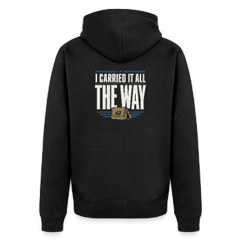 Retired Postman Retired Postman - Unisex Premium Organic Zip Hoodie - black - Back - Nico (187cm)