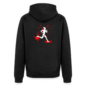 Femme Course de Boue – Patineuse personnalisée - Veste à capuche bio Premium Unisexe - noir - Dos - Nico (187cm)