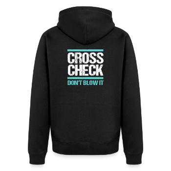 Flight Attendant Stewardess - Unisex Premium Organic Zip Hoodie - black - Back - Nico (187cm)