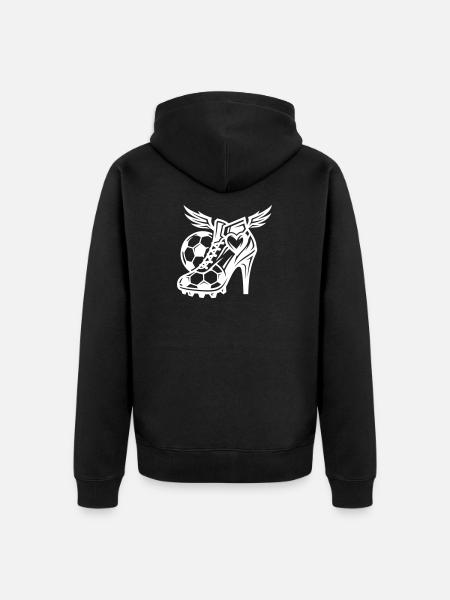 Fussballschuhe Fussball High Heels - Unisex Premium Bio Zip Hoodie - Schwarz