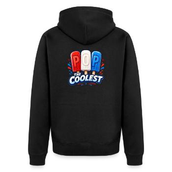 Grand-père drôle, le papa le plus cool - Veste à capuche bio Premium Unisexe - noir - Dos - Nico (187cm)