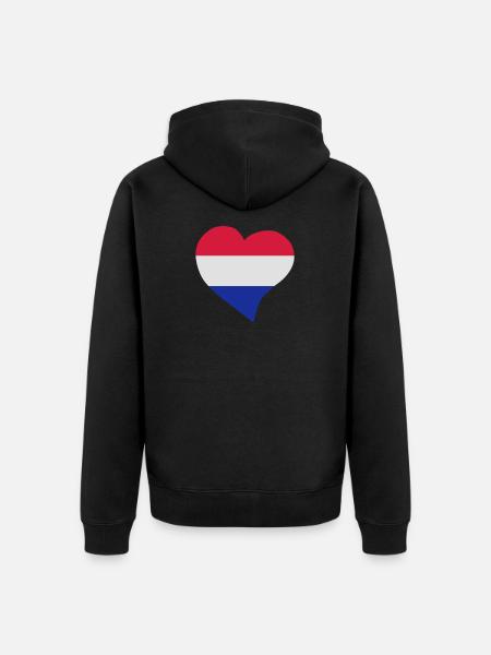 Dutch heart - Unisex Premium Organic Zip Hoodie - black