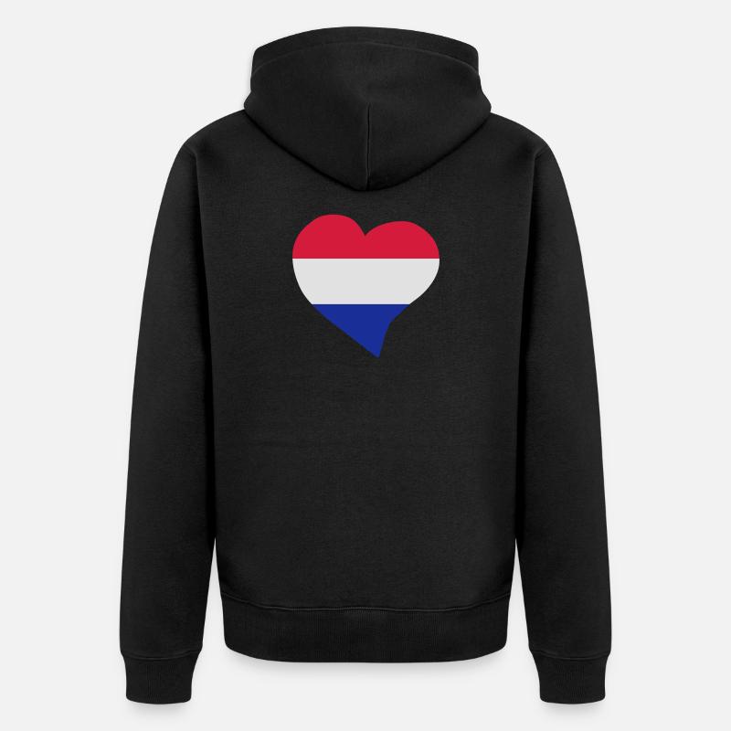 Dutch Herz - Unisex Premium Bio Zip Hoodie - Schwarz