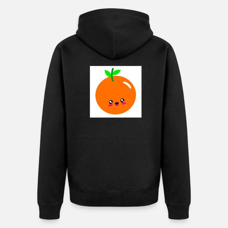 orange - Unisex Premium Bio Zip Hoodie - Schwarz