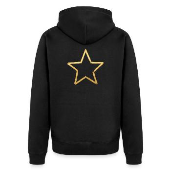 Star gold look lucky noble gift - Unisex Premium Organic Zip Hoodie - black - Back - Nico (187cm)