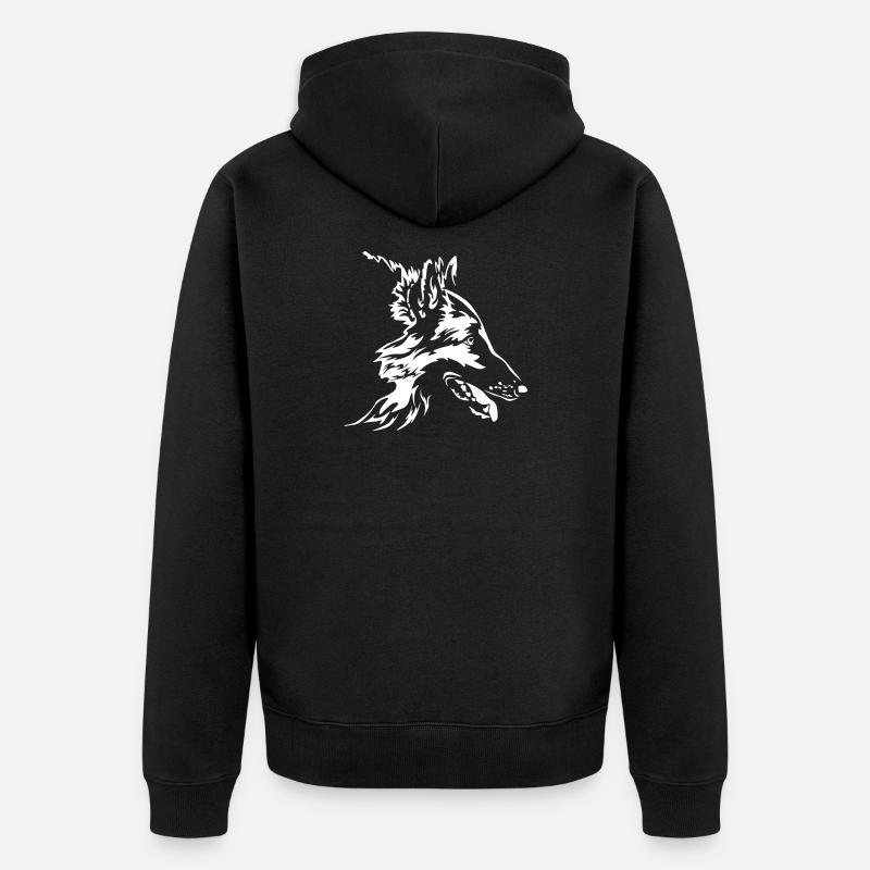 Tête tervuren « Black Edition » - Veste à capuche bio Premium Unisexe - noir