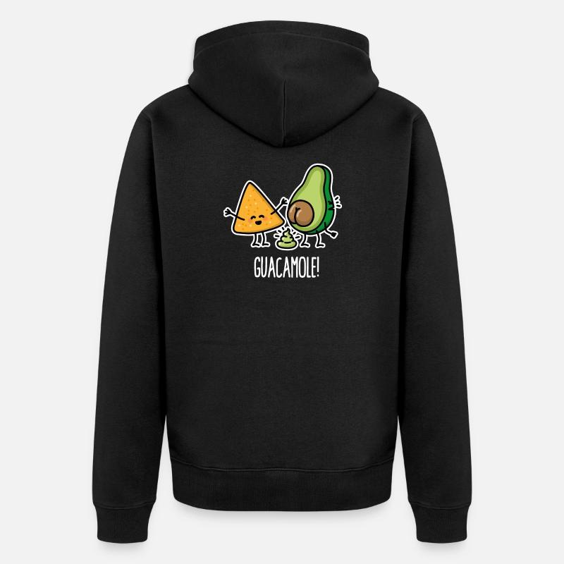 Drôle de Guac Avocat caca tortilla chips guacamole - Veste à capuche bio Premium Unisexe - noir