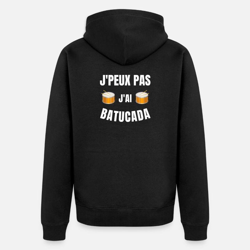 batucada, Brésil, tambour, percussion - Veste à capuche bio Premium Unisexe - noir