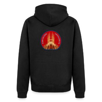 Sagrada Família Emblem Circle - Unisex Premium Organic Zip Hoodie - black - Back - Nico (187cm)