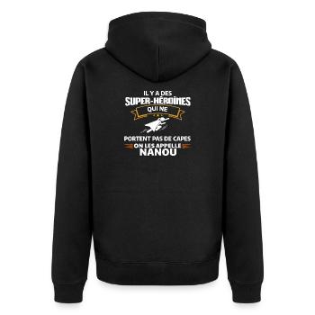 Super-Héroïnes Nanou Superpower Illustration - Veste à capuche bio Premium Unisexe - noir - Dos - Nico (187cm)