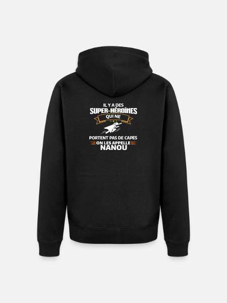 Super-Héroïnes Nanou Superpower Illustration - Veste à capuche bio Premium Unisexe - noir
