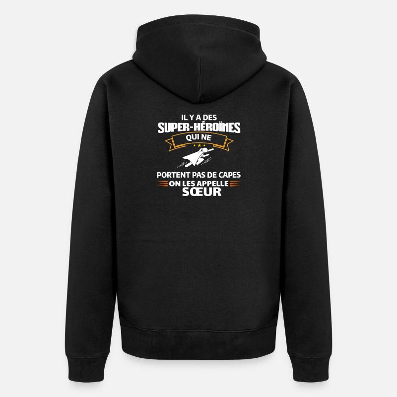 Héroïnes non capes illustrées - Veste à capuche bio Premium Unisexe - noir
